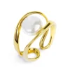 Hot Anello a doppia fascia con perla Anelli