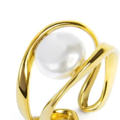 Hot Anello a doppia fascia con perla Anelli