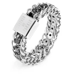 Fashion Anello catena grumetta con tennis centrale Anelli
