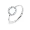 Clearance Anello cerchio con zirconi bianchi Anelli