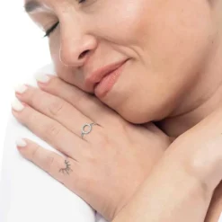 Clearance Anello cerchio con zirconi bianchi Anelli