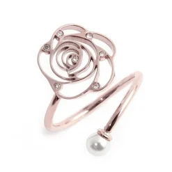 New Anello con rosa e perla Anelli