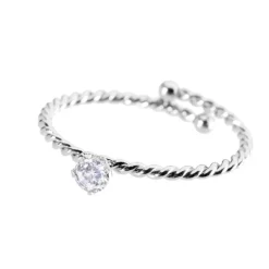 Discount Anello con solitario 3 mm Anelli