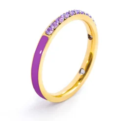 Online Anello con zirconi e smalto Anelli