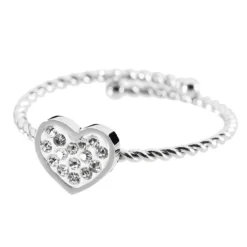 Sale Anello cuore con cristalli Anelli