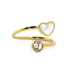 Clearance Anello cuore madreperla e cristalli Anelli