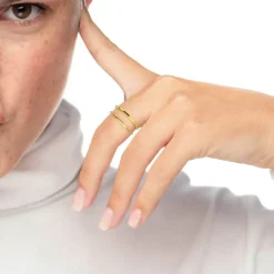 Best Anello doppia fascia sezione rettangolare e ritorta Anelli