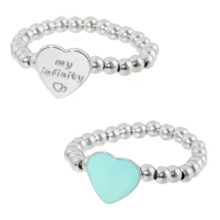 New Anello elastico con sfere e cuore Anelli