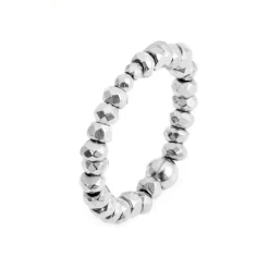 Clearance Anello elastico ematite sfaccettata Anelli