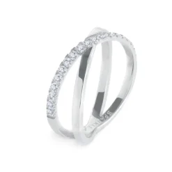 New Anello incrociato con zirconi bianchi Anelli