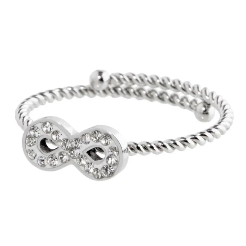 Outlet Anello infinito con cristalli Anelli