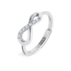 Online Anello infinito con zirconi bianchi Anelli