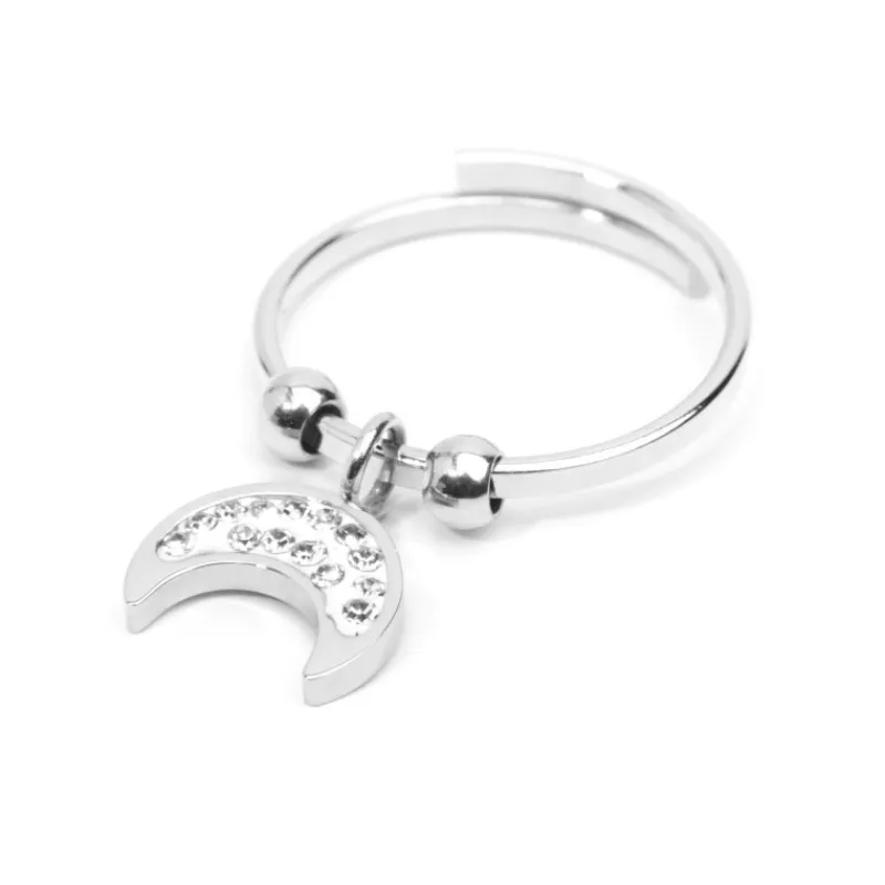 Hot Anello luna con cristalli pendente Anelli