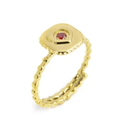 Sale Anello piastrina con cuore con zircone Anelli