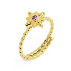 Fashion Anello rosa dei venti con zircone Anelli