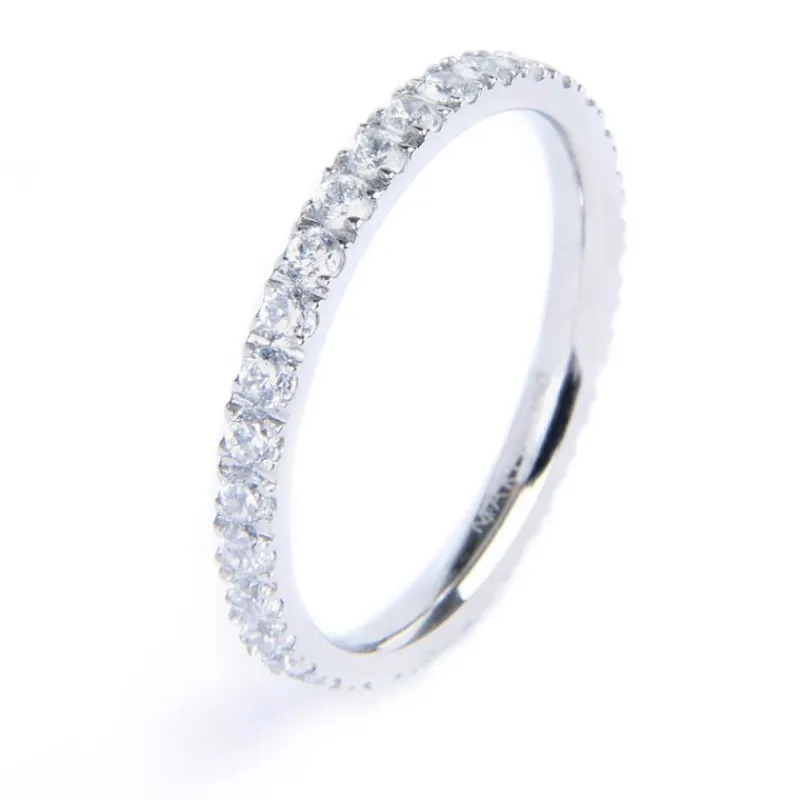 Hot Anello veretta con zirconi 1,7mm Anelli