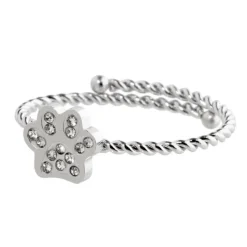 Outlet Anello zampina con cristalli Anelli