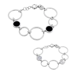 Outlet Bracciale a cerchi con acrilico e madreperla Bracciali