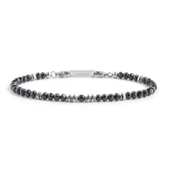 Fashion Bracciale agata nera ed ematite Bracciali