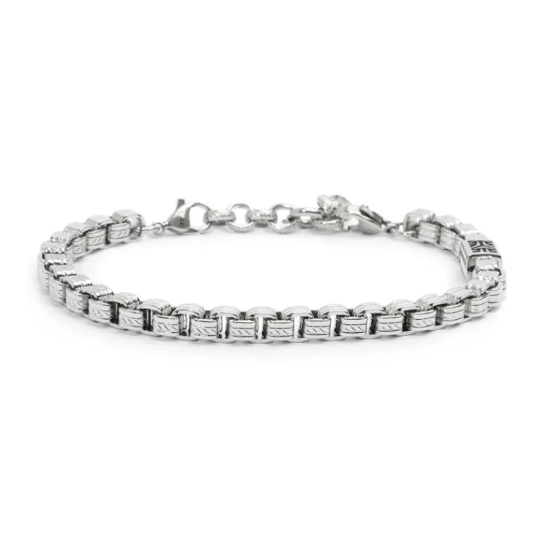 Sale Bracciale catena box con trama Bracciali