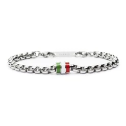 Outlet Bracciale catena box tonda tricolore Bracciali