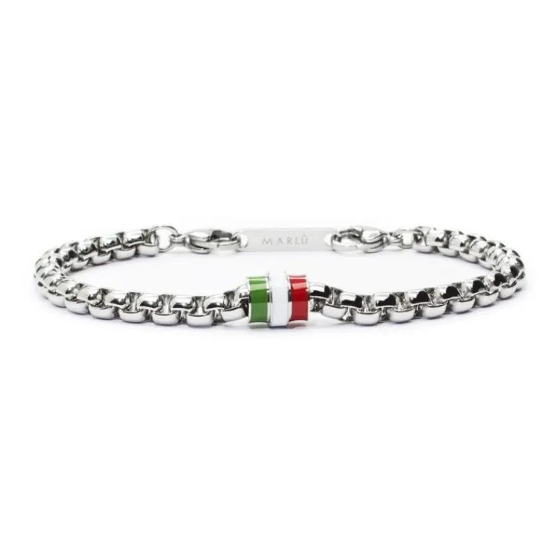 Outlet Bracciale catena box tonda tricolore Bracciali