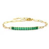 Hot Bracciale catena con tennis cristalli baguette centrali Bracciali