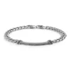 Sale Bracciale catena cuban e catena snake piatta centrale con trama puntinata Bracciali