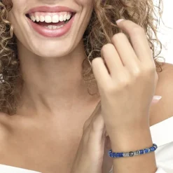 Discount Bracciale catena dischetti in pietra e acciaio Bracciali