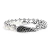 Fashion Bracciale catena doppio giro perle e sfere con ala Bracciali