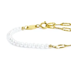 Best Bracciale catena figaro e perle irregolari Bracciali