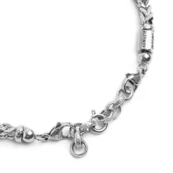 Online Bracciale catena fishbone con sfere malachite e occhio di tigre Bracciali