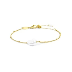 Discount Bracciale catena grumetta con perla ovale centrale Bracciali