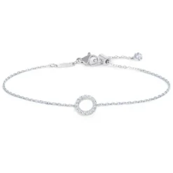 Hot Bracciale cerchio con zirconi bianchi Bracciali