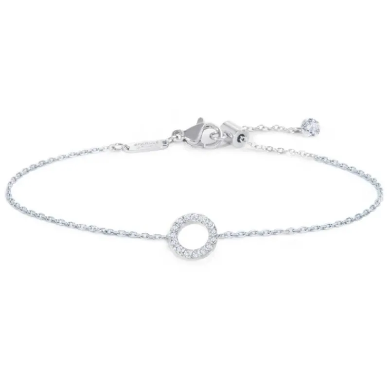 Hot Bracciale cerchio con zirconi bianchi Bracciali