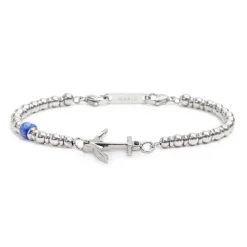 Best Bracciale con ancora elementi in ematite ed acciaio e rondella sodalite Bracciali