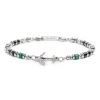 Discount Bracciale con ancora elementi in malachite ed onice nera Bracciali