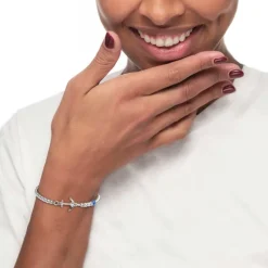 Best Bracciale con ancora elementi in ematite ed acciaio e rondella sodalite Bracciali
