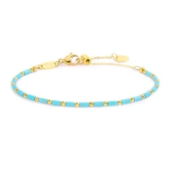 Outlet Bracciale con perline a tubo turchesi ed ematite Bracciali