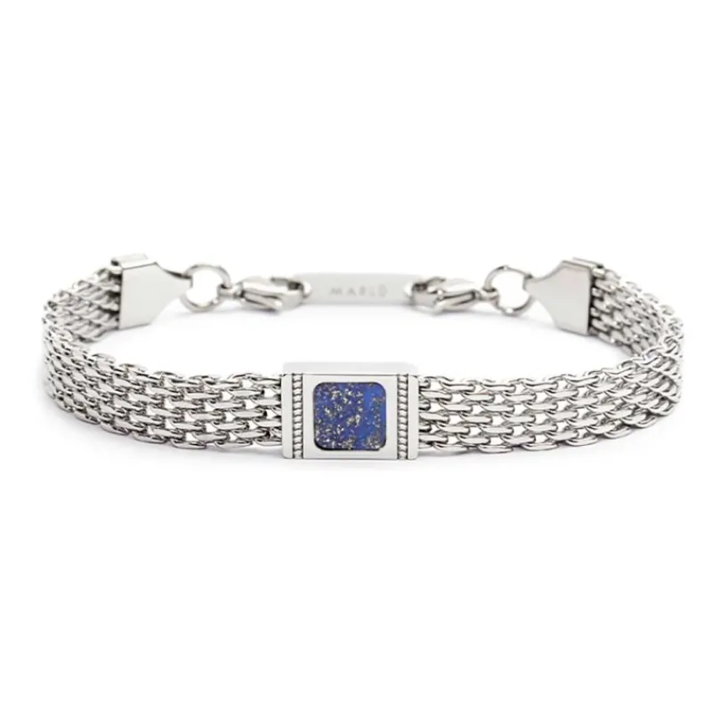 Fashion Bracciale con pietra centrale catena mesh Bracciali