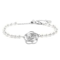 New Bracciale con rosa con cristalli Bracciali