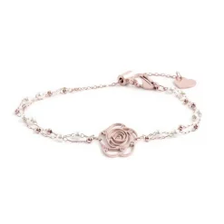 New Bracciale con rosa con cristalli Bracciali