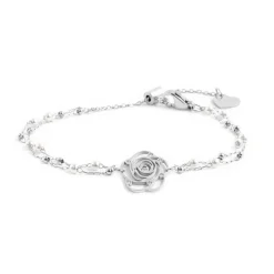 New Bracciale con rosa con cristalli Bracciali