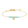 New Bracciale conchiglia pendente con perla e perline a tubo turchesi Bracciali