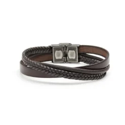 Sale Bracciale cuoio e cotone cerato Bracciali