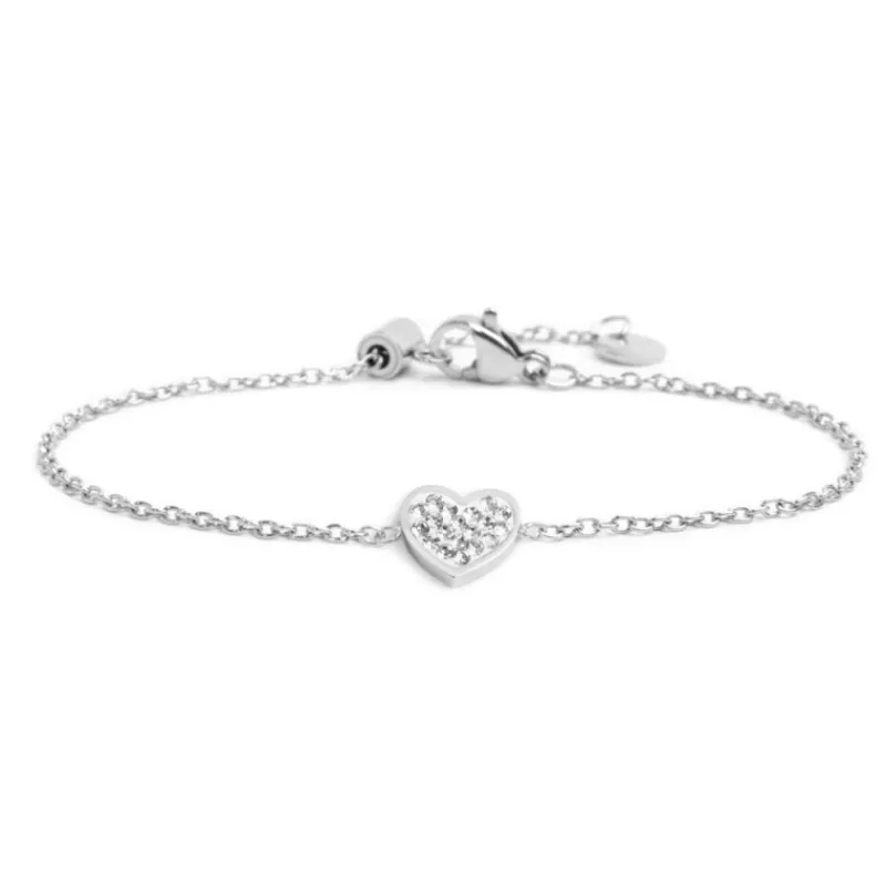 Outlet Bracciale cuore con cristalli Bracciali