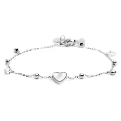Clearance Bracciale cuore madreperla con sfere e zirconi Bracciali