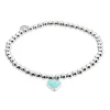 Best Bracciale elastico con sfere e cuore Bracciali