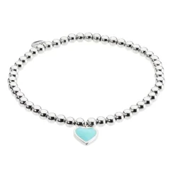 Best Bracciale elastico con sfere e cuore Bracciali