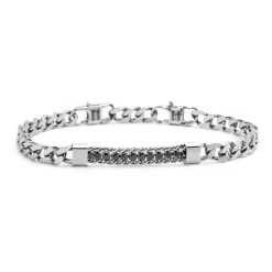 Clearance Bracciale grumetta con zirconi centrali Bracciali